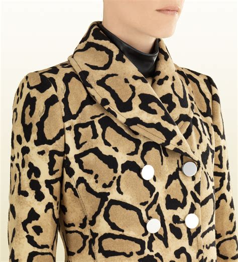 gucci leopard coat|gucci leather jacket online.